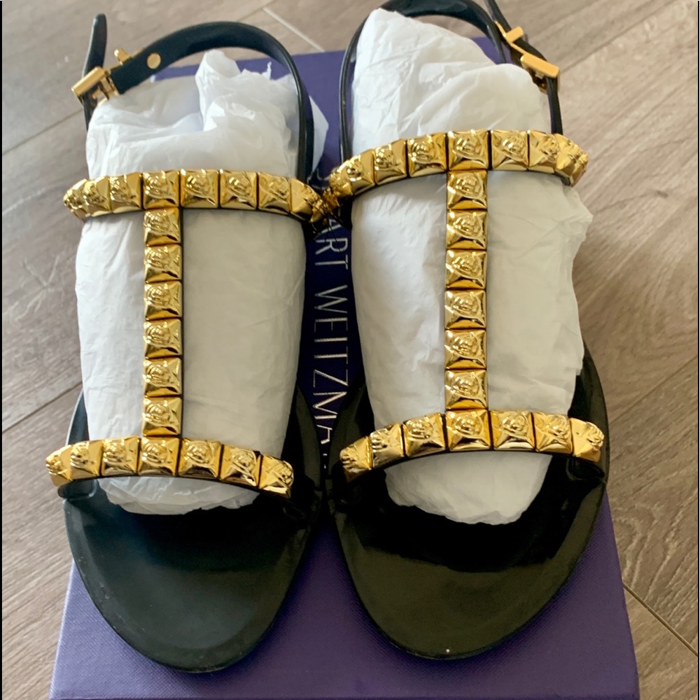 Stuart Weitzman Blk Gelrose Sandal- beach/pool 7